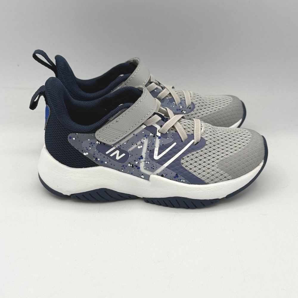 New Balance Rave Run v2 Bungee Lace Kids 11 M Grey Blue Splatter YTRAVA2